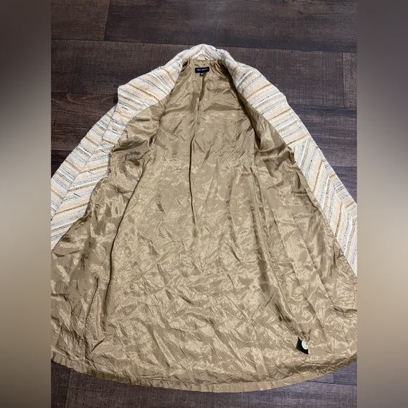 Vintage TALULA BABATON  Wool Beige Striped Coat Size XXS. - Picture 5 of 10